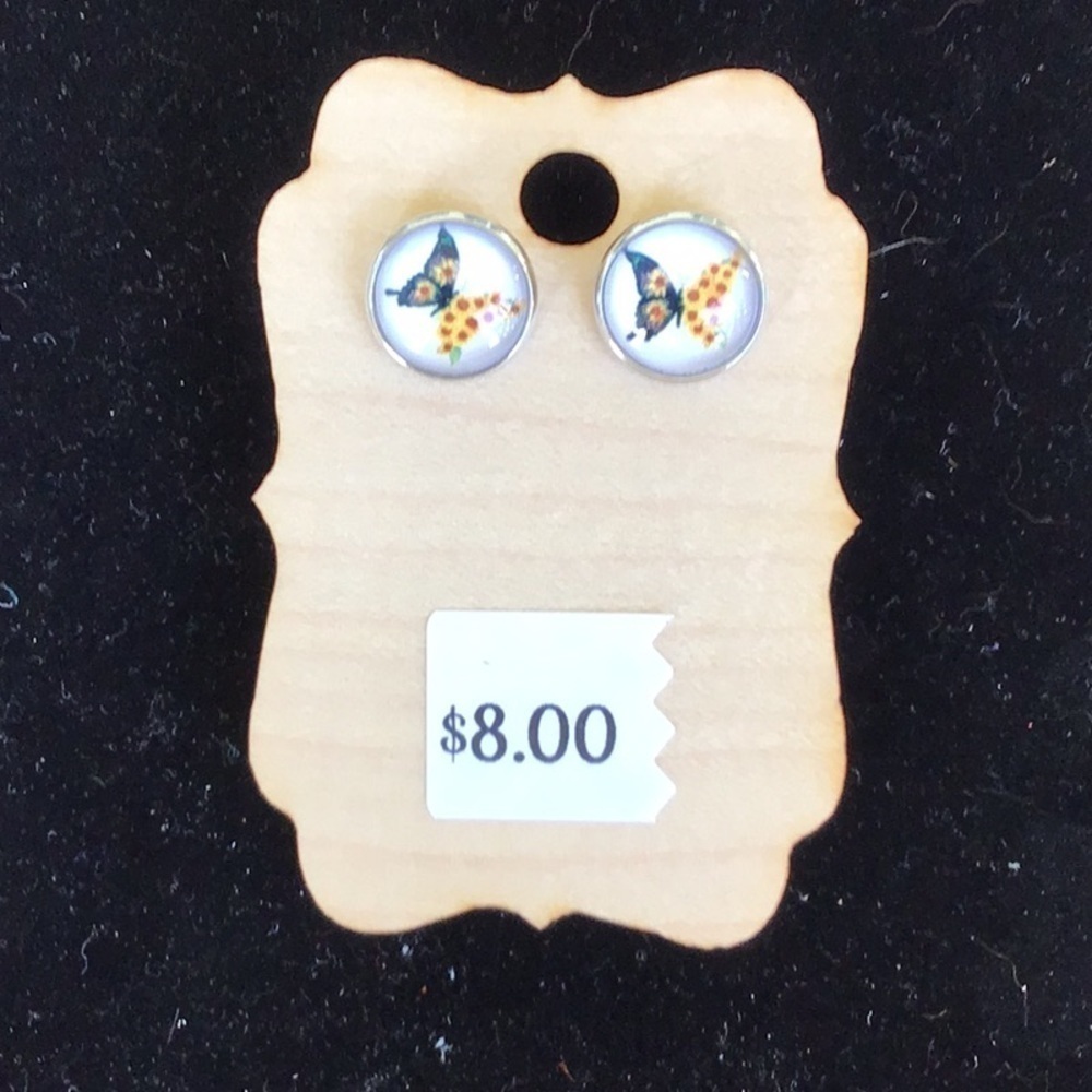 Sunflower Stud Butterfly Earrings (72jj)